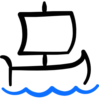 Greek Aesthetics History Ship Boat Icon from Freehand Duotone Set