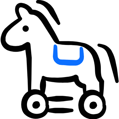 Greek Aesthetics History Wooden Horse Troy Icon from Freehand Duotone Set