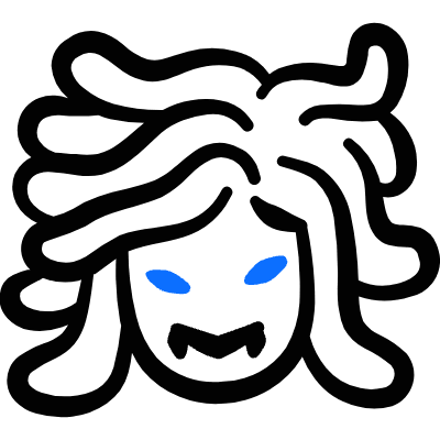 Greek Gods Medusa Head Icon from Freehand Duotone Set