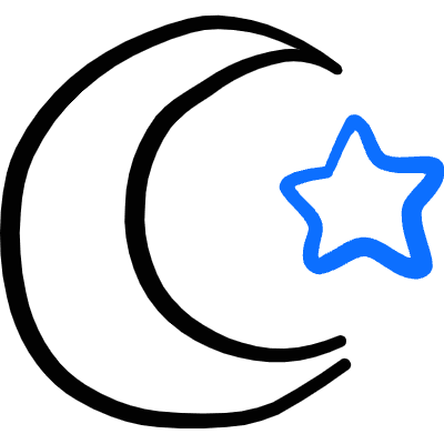 Religion Islam Moon Star Icon from Freehand Duotone Set