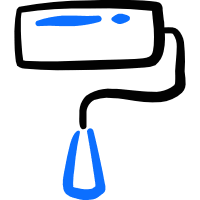 Color Rolling Brush Icon from Freehand Duotone Set