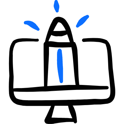 Design Process Monitor Pencil Icon from Freehand Duotone Set