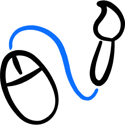 Design Process Mouse Pen Icon from Freehand Duotone Set