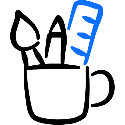 Design Tool Pen Brush Cup Icon from Freehand Duotone Set