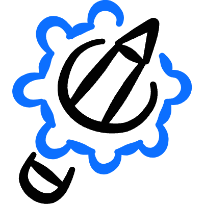 Design Tool Pencil Cog Icon from Freehand Duotone Set