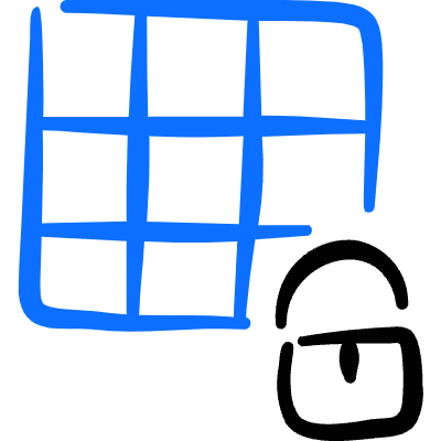 Layers Grid Lock Icon from Freehand Duotone Set