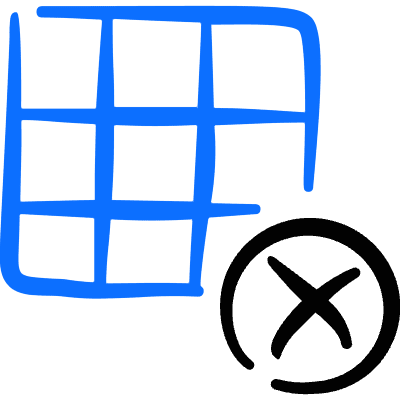 Layers Grid Remove Icon from Freehand Duotone Set