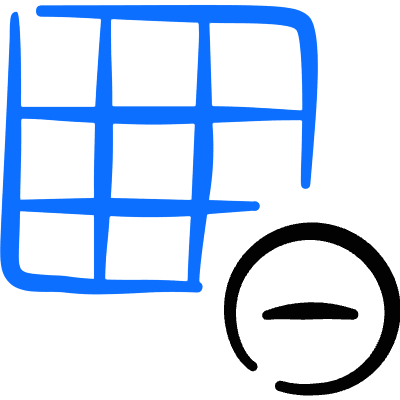 Layers Grid Subtract Icon from Freehand Duotone Set