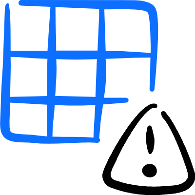 Layers Grid Warning Icon from Freehand Duotone Set