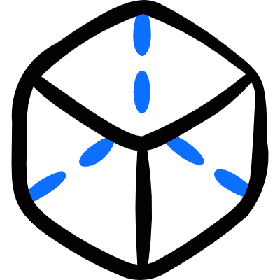 Square Wireframe 3d Icon from Freehand Duotone Set