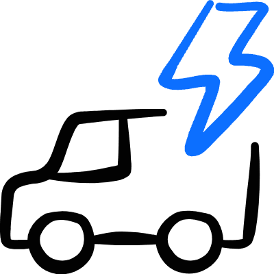 Clean Car Electric Powered Van Icon from Freehand Duotone Set