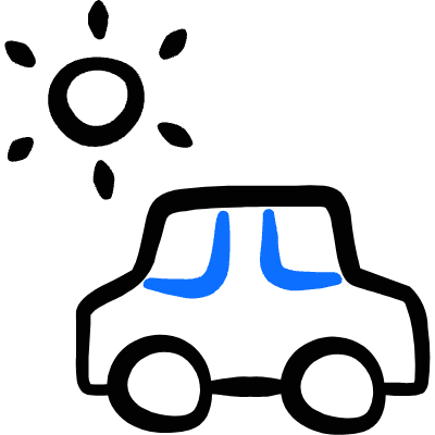 Clean Car Solar Powered Car Sun Icon from Freehand Duotone Set