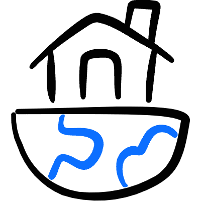 Ecology Globe House Icon from Freehand Duotone Set