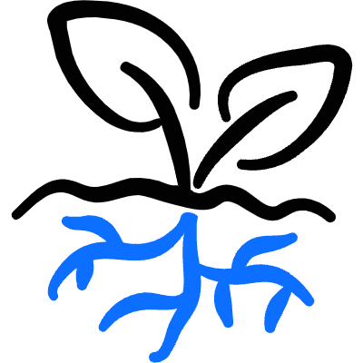Organic Plant Root Icon from Freehand Duotone Set