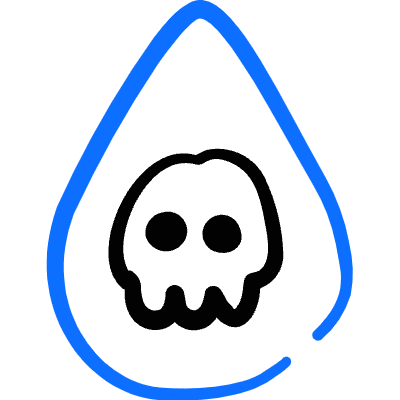 Pollution Drop Skull Icon from Freehand Duotone Set