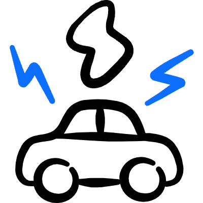 Pollution Electric Car Noise Icon from Freehand Duotone Set