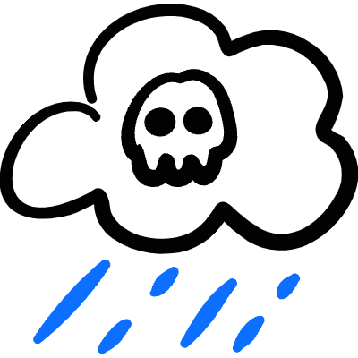 Pollution Rain Skull Icon from Freehand Duotone Set