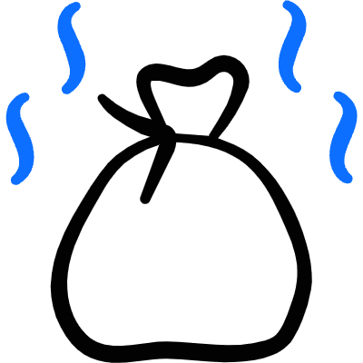 Pollution Trash Bag Unwanted Smell Icon from Freehand Duotone Set