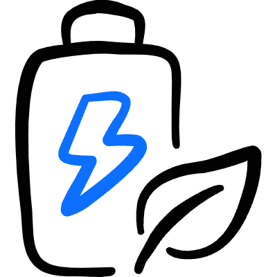 Renewable Energy Battery Leaf Icon from Freehand Duotone Set