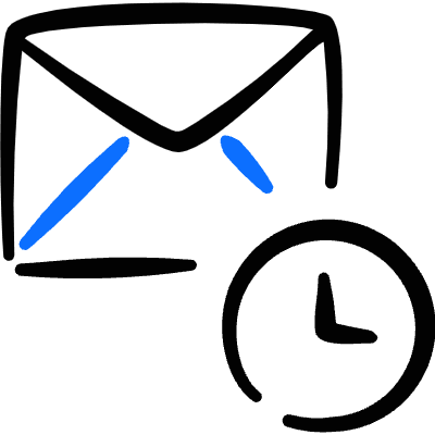 Email Action Clock Icon from Freehand Duotone Set