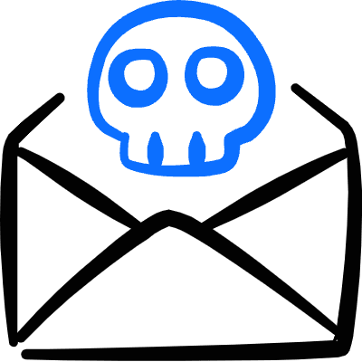 Email Action Skull Icon from Freehand Duotone Set