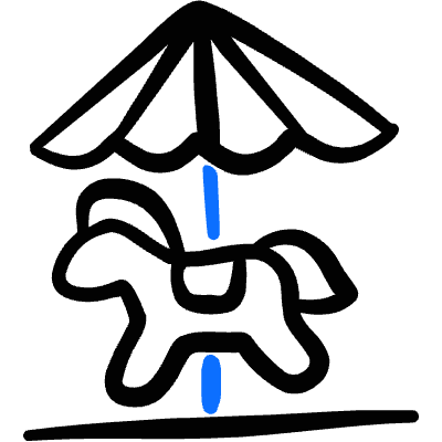 Amusement Park Carousel Icon from Freehand Duotone Set