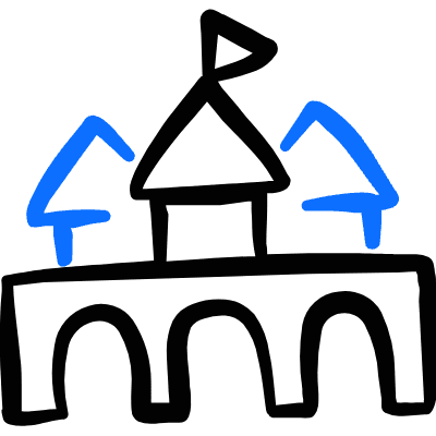 Amusement Park Castle Icon from Freehand Duotone Set