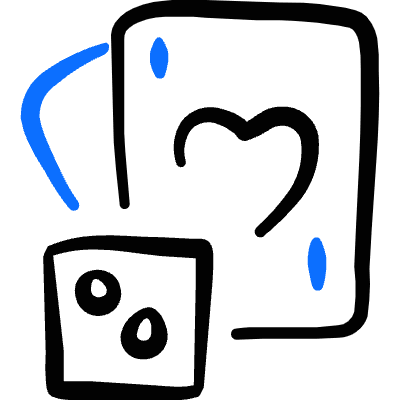 Card Game Dice Icon from Freehand Duotone Set