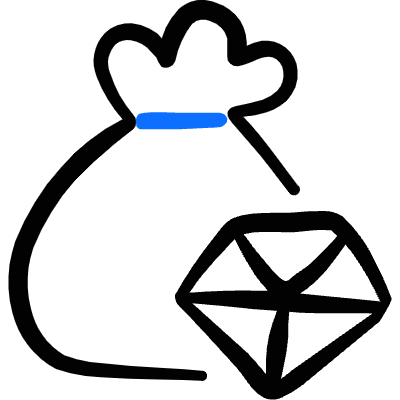 Casino Diamond Bag Icon from Freehand Duotone Set