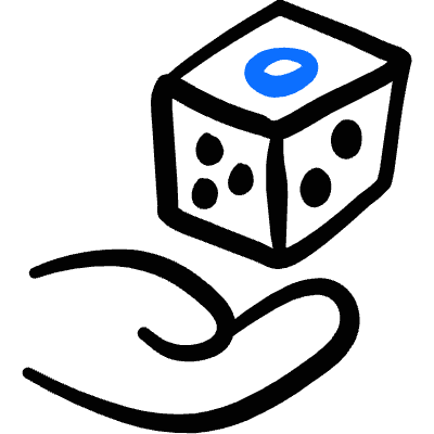 Casino Dice Hand Icon from Freehand Duotone Set