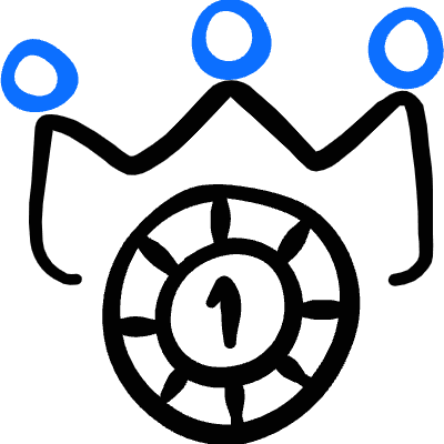 Casino Winner Chip Crown Icon from Freehand Duotone Set