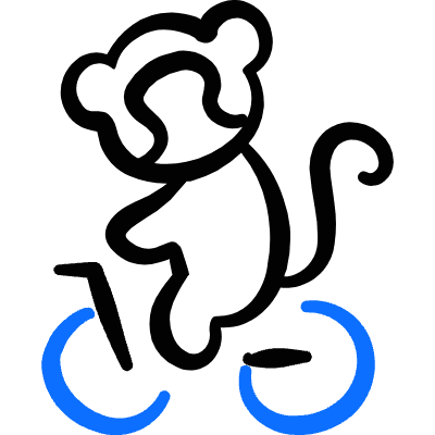 Circus Cycling Monkey Icon from Freehand Duotone Set