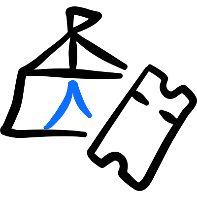 Circus Tent Ticket Icon from Freehand Duotone Set