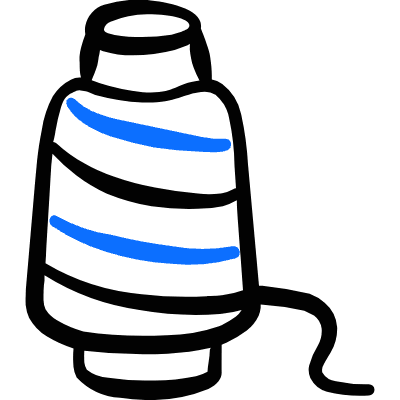 Crafts Yarn Thread Icon from Freehand Duotone Set