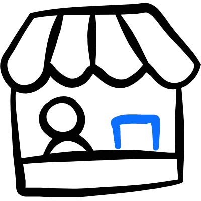 Farmer's Market Kiosk Icon from Freehand Duotone Set