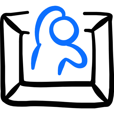 Museum Photo Frame Man Icon from Freehand Duotone Set