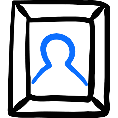 Museum Photo Frame Portait Icon from Freehand Duotone Set