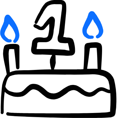 Party Bithday Cake Icon from Freehand Duotone Set