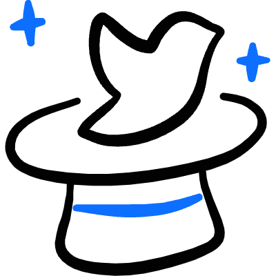 Show Magic Bird Icon from Freehand Duotone Set