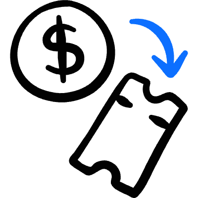 Ticket Buying Exchange Icon from Freehand Duotone Set