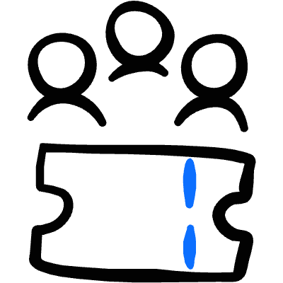 Ticket Group Icon from Freehand Duotone Set