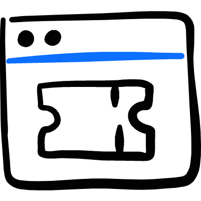 Ticket Online Browser Icon from Freehand Duotone Set