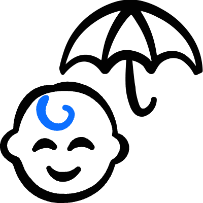 Baby Umbrella Protect Icon from Freehand Duotone Set