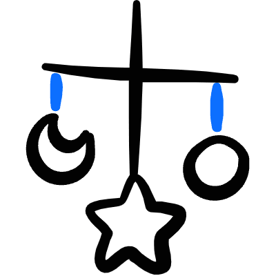 Baby Care Cot Mobile Icon from Freehand Duotone Set