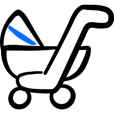 Baby Care Trolley Icon from Freehand Duotone Set