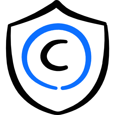File Copyright Shield Icon from Freehand Duotone Set
