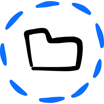 Folder Circle Dash Icon from Freehand Duotone Set