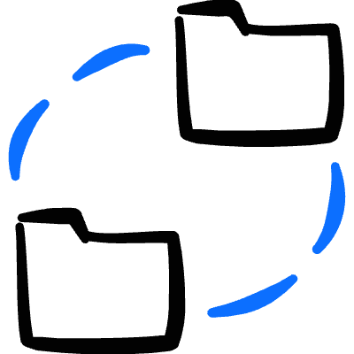 Folder Circle Transfer Icon from Freehand Duotone Set