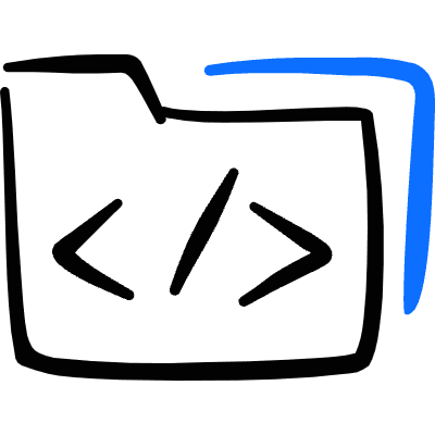 Folder Code Icon from Freehand Duotone Set