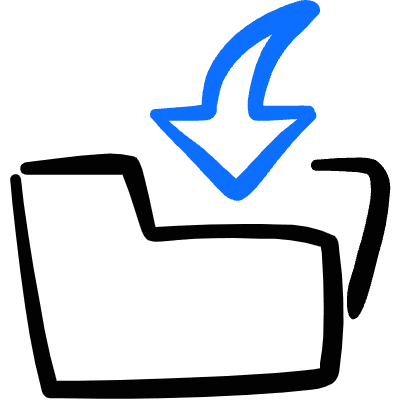 Folder Download Icon from Freehand Duotone Set
